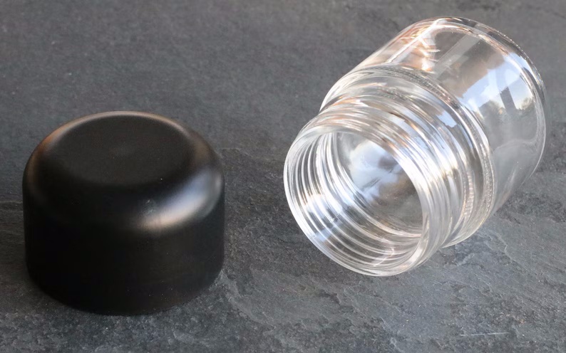 Custom Recyclable Glass Jar With Child Resistant Safety Dome Cap 60g 180ml 6oz Childproof Glass Jar for Flower Packaging