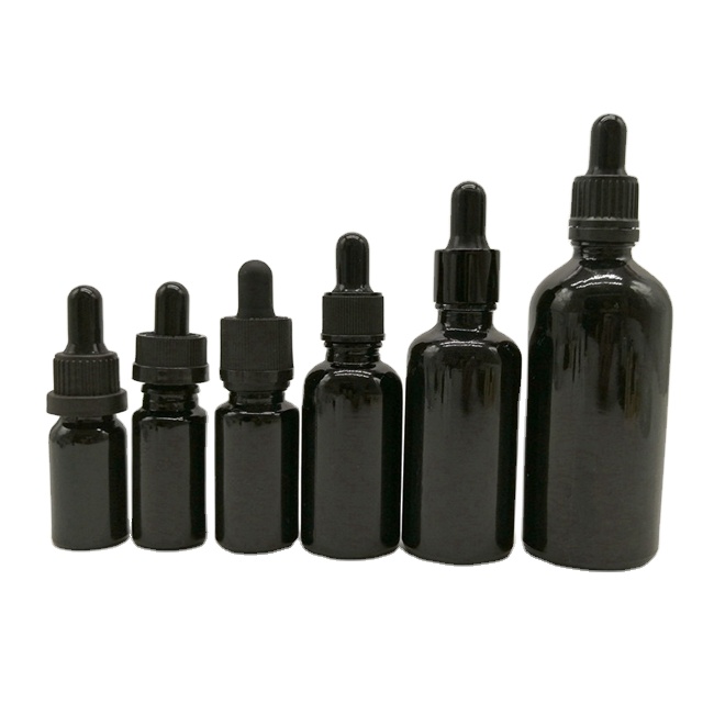 2 Oz Clear Glass Dropper Bottle With Graduated Tube 30 ml Black Screen Printed Dropper Bottles for Cosmetic Use