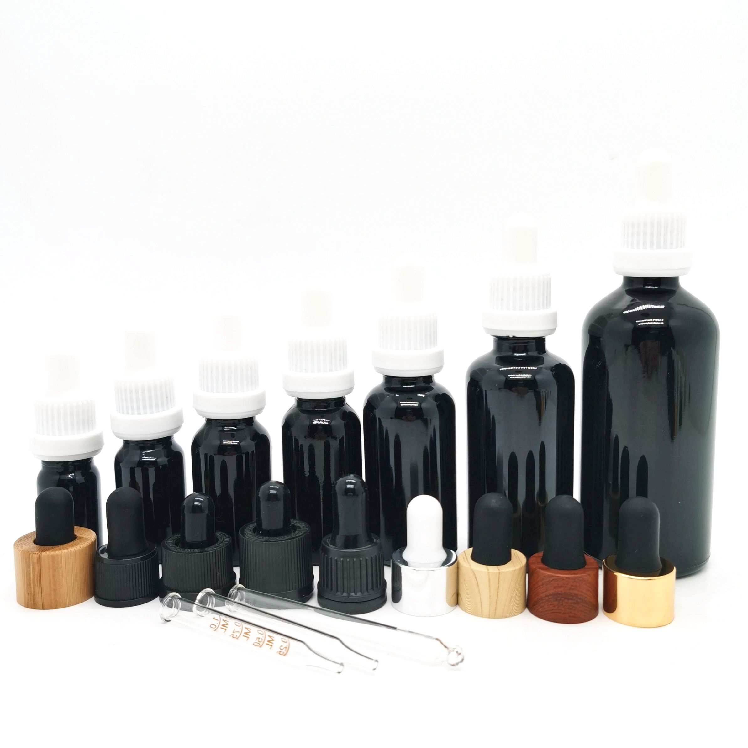 1oz  Glass Bottle, Black Color Dropper Bottle