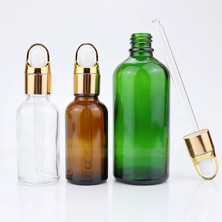 5ml 10ml Glass Clear/amber/Blue 30 Ml 50ml Glass Dropper Bottle Frosted Essential Oil Bottle With Flower Basket Cap