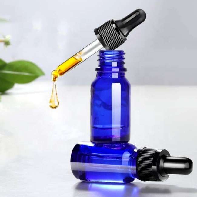 Clear Green Amber Blue 5ml-100ml Cosmetic Essential Oil Glass Bottles With Dropper for Serum Screen Printed Surface