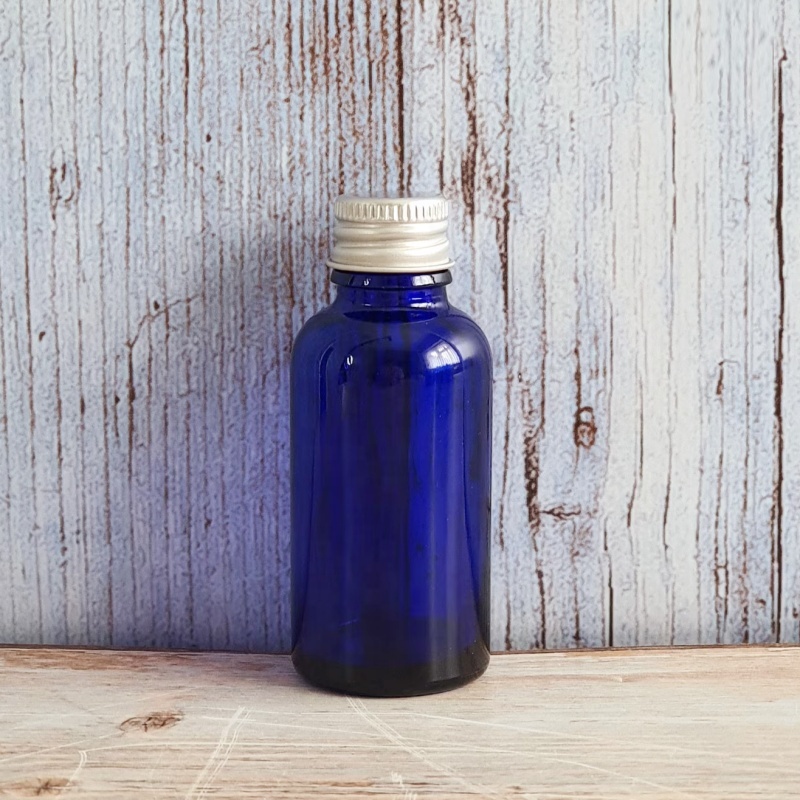 Refillable Blue Glass Dropper Bottles With Aluminum Silver Lid - Empty Bottles for Crafts, Aromatherapy, Refills & DIY Skincare