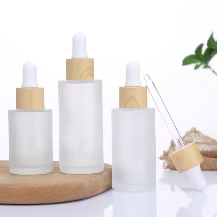 Glass Dropper Bottle 30ml 50ml 100ml Clear Frosted Essential Oil Bottle With Glass Eye Dropper for Essential Oil,Tincture