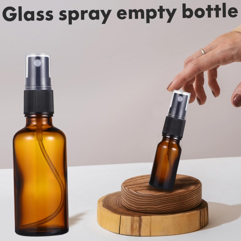 30ml 50ml Mini Empty Amber Perfume Container Bottles Dispenser Sprayer Essential Oil Spray Bottle Glass Essential Oil Bottle