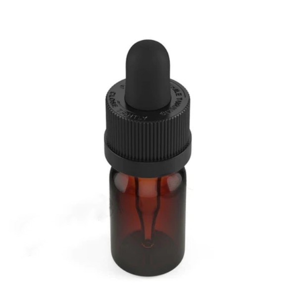Child-Resistant 5ml 30ml Glass Tincture Bottles Black Ribbed Dropper Caps Shape Screen Printing Polishing Cream Serum Packaging