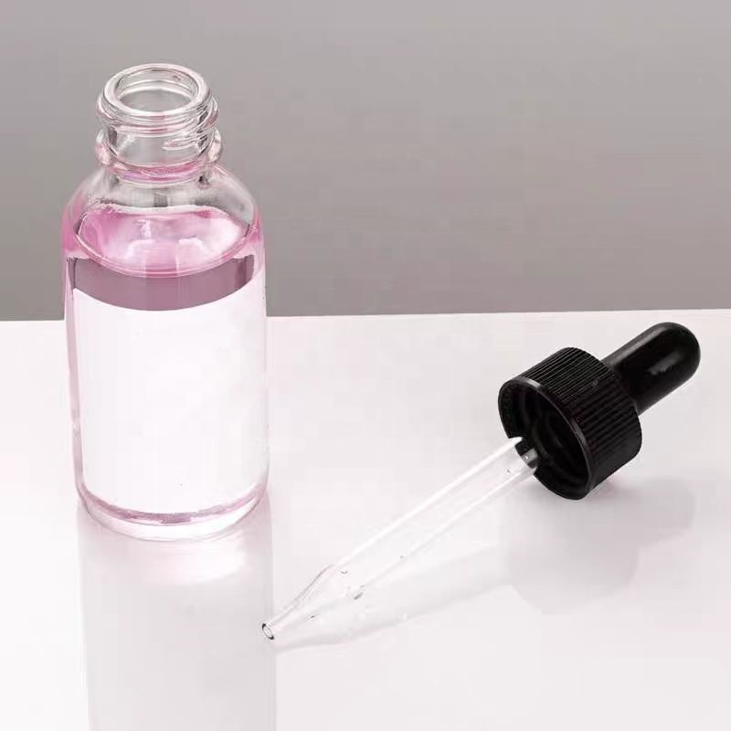 Wholesale Empty Essential Oil Use Boston Clear Glass Bottles With Screw Cap Dropper Bottle 1oz 30ml 2oz