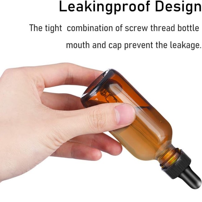 5ml to 60ml Amber Round Boston Glass Dropper Bottle Black Essential Oil and Cosmetic Bottle With Brush 8oz Capacity