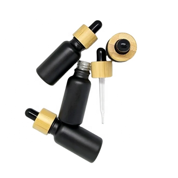 Supplier Bouteille Huile Barbe 10ml Black Dropper Essential Oil Glass Bottle