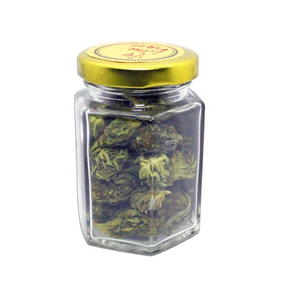 On Sale 100ml 180ml  280ml 500ml Empty Hexagonal  Honey Jar Glass Mason Jar Clear Glass Jars With Metal Lid