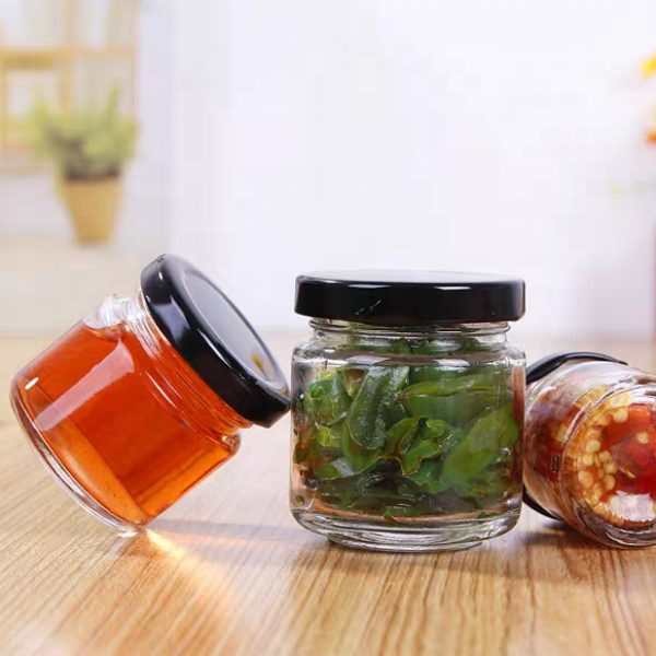 High Quality Round 8oz 12oz Airtight Glass Jar With Metal Lid for Pickle Honey Jam Jelly Spice Food Storage 350ml 240ml 100ml
