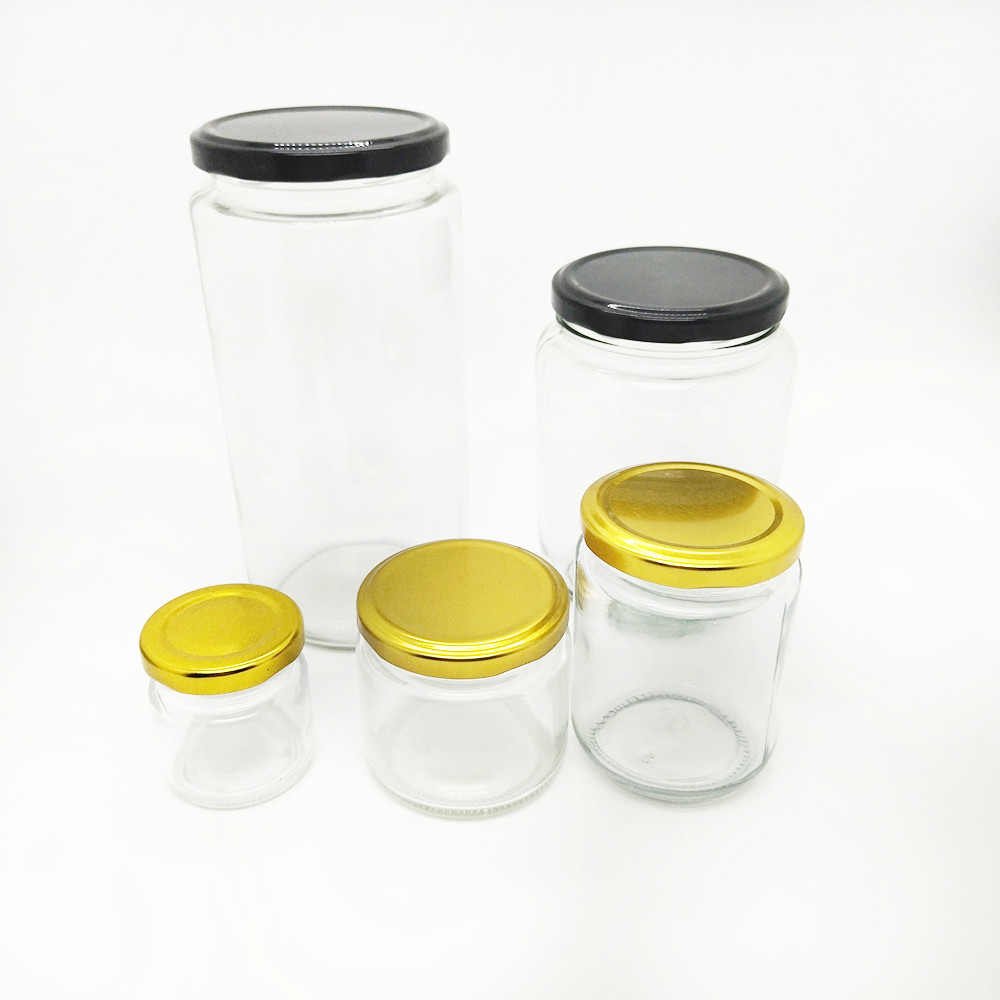 Wholesale 25ml - 1000ml Empty Round Airtight Hermetic Pickle Canned Jam Food Glass Container Storage Jar With Metal Lid