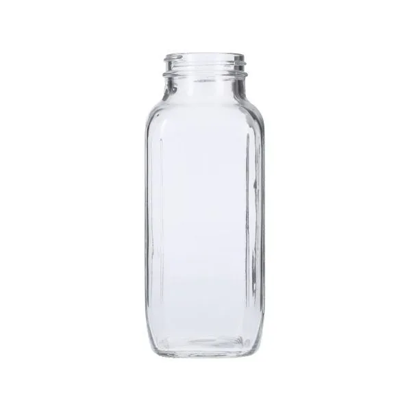 2oz 60ml 120ml 300ml 500ml Empty French Square Shot Glass Bottles for Fresh Juice With Plastic Lid