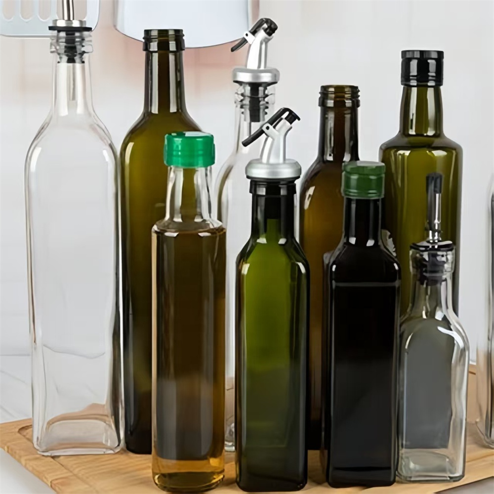 Wholesale 100ml Olive Oil Bottle Round 250ml Round Square Dark Green 500ml 750ml 1000ml Brown Walnut Oil Tea Oil Bottle