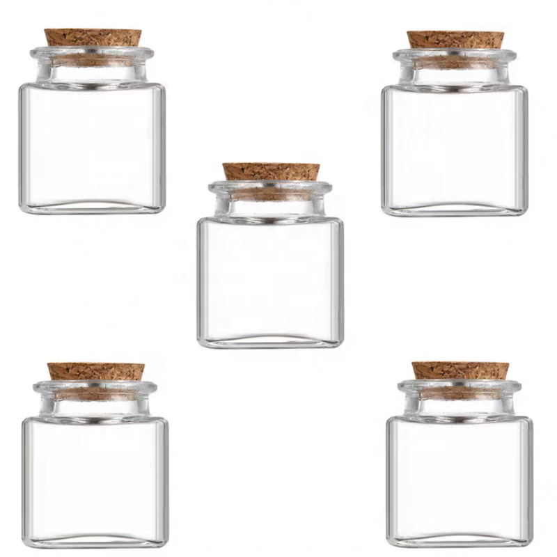 50ml 100ml Glass Saffron Jar with Cork Storage Jar for Saffron Small Glass Jar for Gift