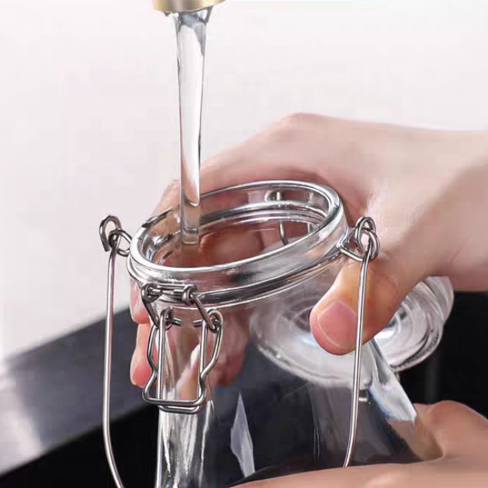 0.5L 1L 1.5L 2L Juice Beverage Dispenser Airtight Fermented Reusable Juice Glass Bottle with Swing Top for Water