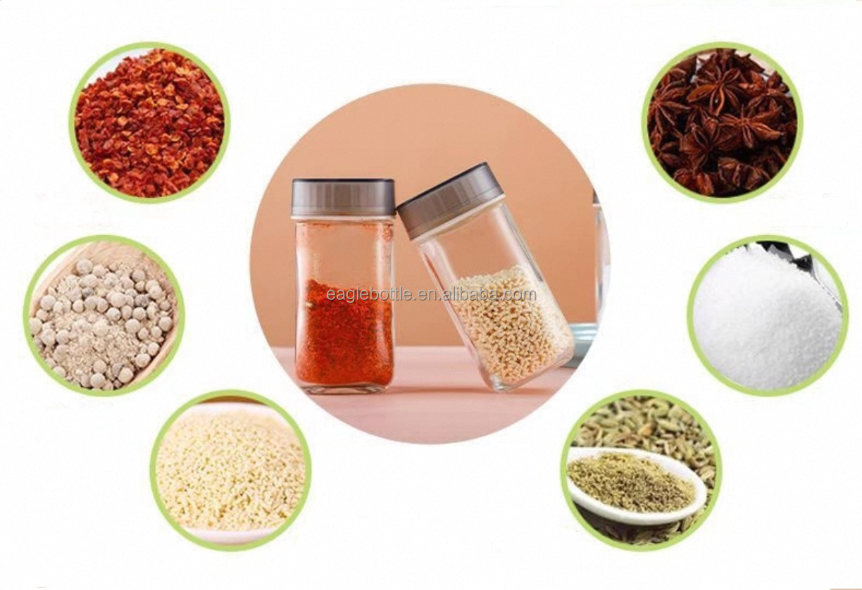 4oz 120ml Empty Small Fridge Magnetic Square Spice Dispenser Jars Seasoning Bottles Containers Salt Shaker for Spices