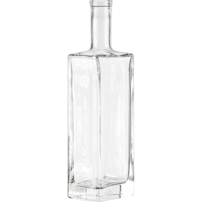 Spirits Liquid 750 ml Clear Glass Jimmy Lee Liquor Bottle W/Natural Wood Synthetic Bar Top Cork, 29 X 19.5 mm Shank