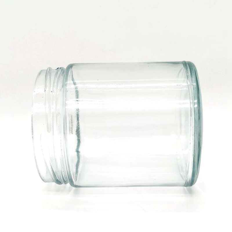 Recyclable Empty Food Grade 6oz 8oz 9 Oz Straight Sided Wide Mouth Salsa Honey Pickles Glass Candle Jar With Lid