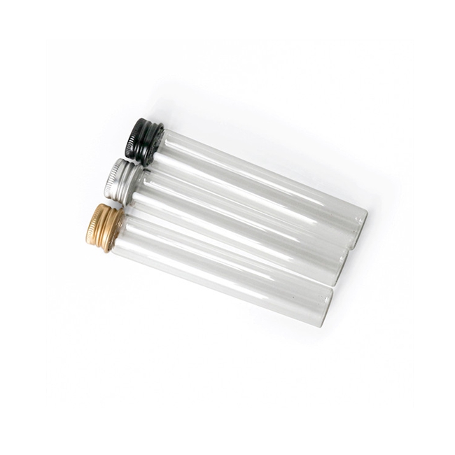 Custom Glass Pre Tubes Smell Proof Containers Glass Doob Tubes Wholesale Child Resistant clear Black Glass Tube With Plastic Lid