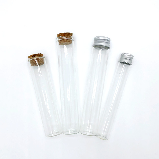 116mm  120 mm Screw Top Borosilicate Glass Pre Doob Tube With Black Metal Screw Top