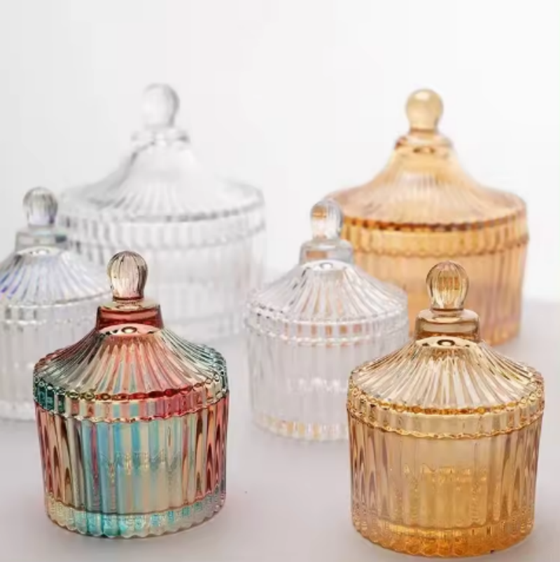 Low Price New Design Snacks Nut Storage European Style Luxury Wedding Candy Jar Glass