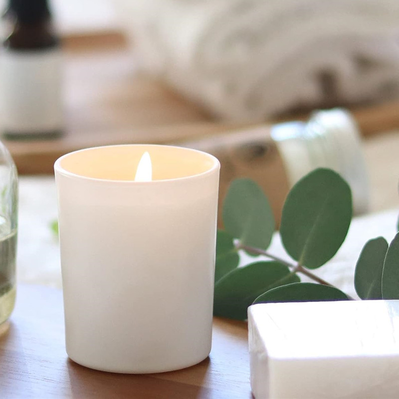 Wholesale 7oz 10oz 14oz Empty Matte Frosted White Black clear Glass Candle Jars With Wooden Lids for Candle Making