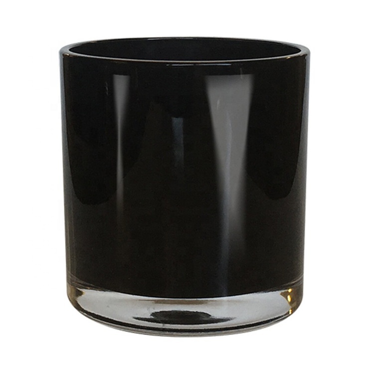 Bamboo Cap Clear Black White  Glass Containers 4oz 8oz 16oz 100ml 250ml 500ml Empty Recycled Straight Sided Glass Candle Jars
