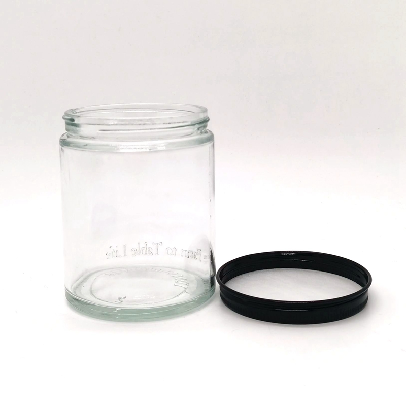 Wholesale Bulk Empty  Luxury Glass Candle Containers 4oz 8oz 16oz Clear Amber Straight Side Glass Cosmetic Jar With Lid