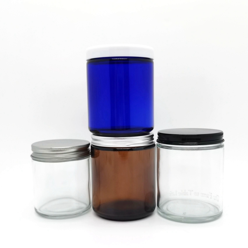 Luxury 2oz 4oz 8oz Empty Clear Amber Green Glass Christmas Candle Jars and Aromatherapy Jar Scented Candle Glass Jar