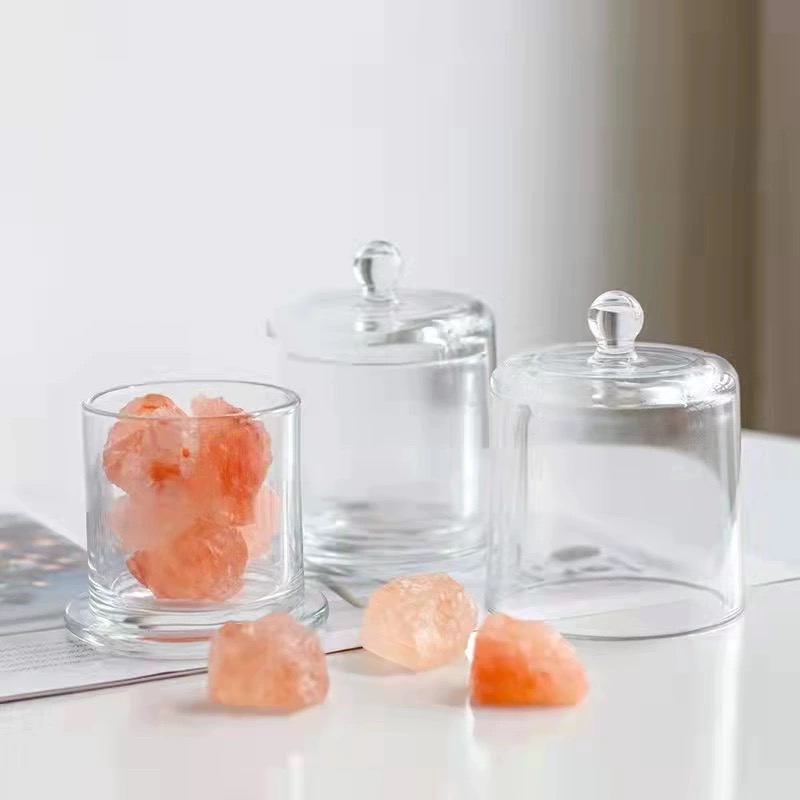 210ml/390ml/760ml High Quality Creative Storage Jar Scented Candle Cup Fragrance Bottle Glass Bell Cover Candle Jar Cup