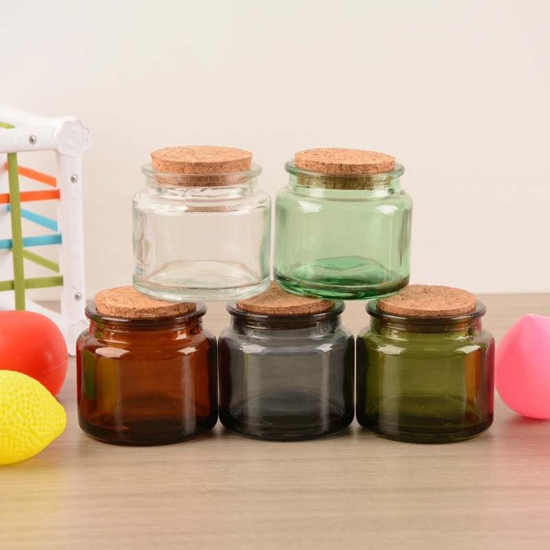 Hot Sale Unique Modern Luxury Gift Empty Scented Candle Glass Jar With Cork Lid