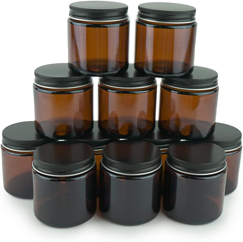 Best Price Empty Amber Candle Jars 8oz 250ml Amber Glass Scented Candles Holder With Lids