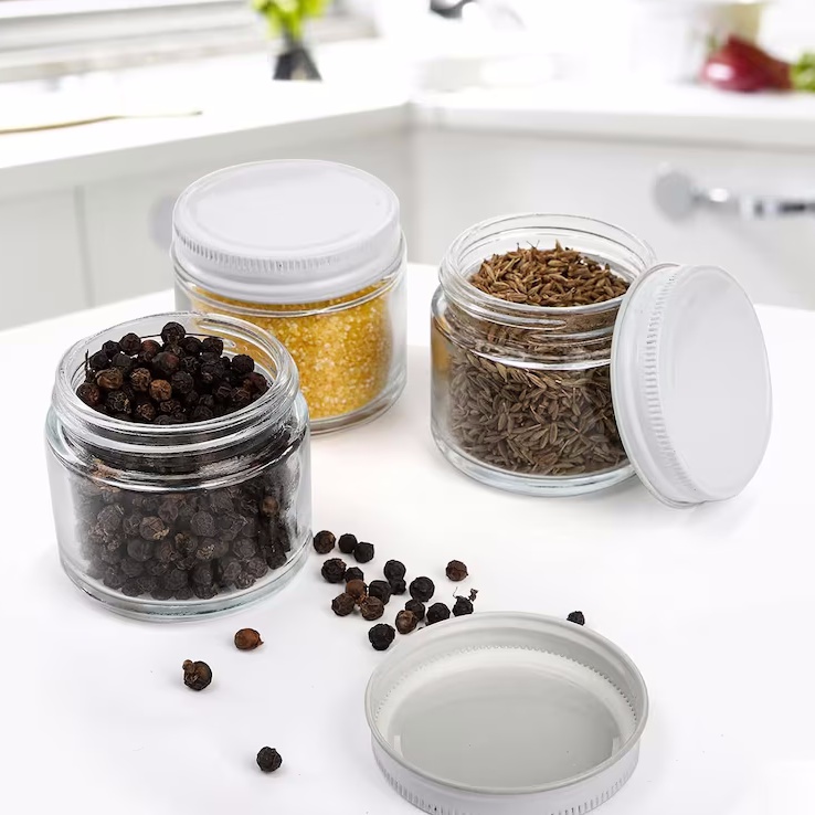 4oz 6oz Brown Clear Frosted Round Candle Jar Empty Amber Glass Jars for Candle With Aluminium Screw Lids