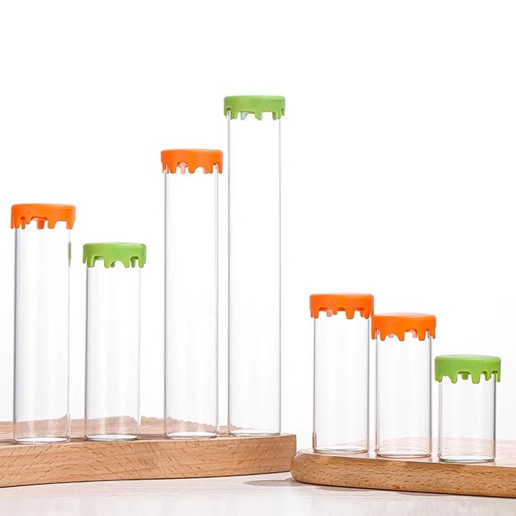 Non Stick Glass Wax Container With Lids Multi Use Storage 6ml Silicone Containers for Oil Cosmetic Lotion Cream