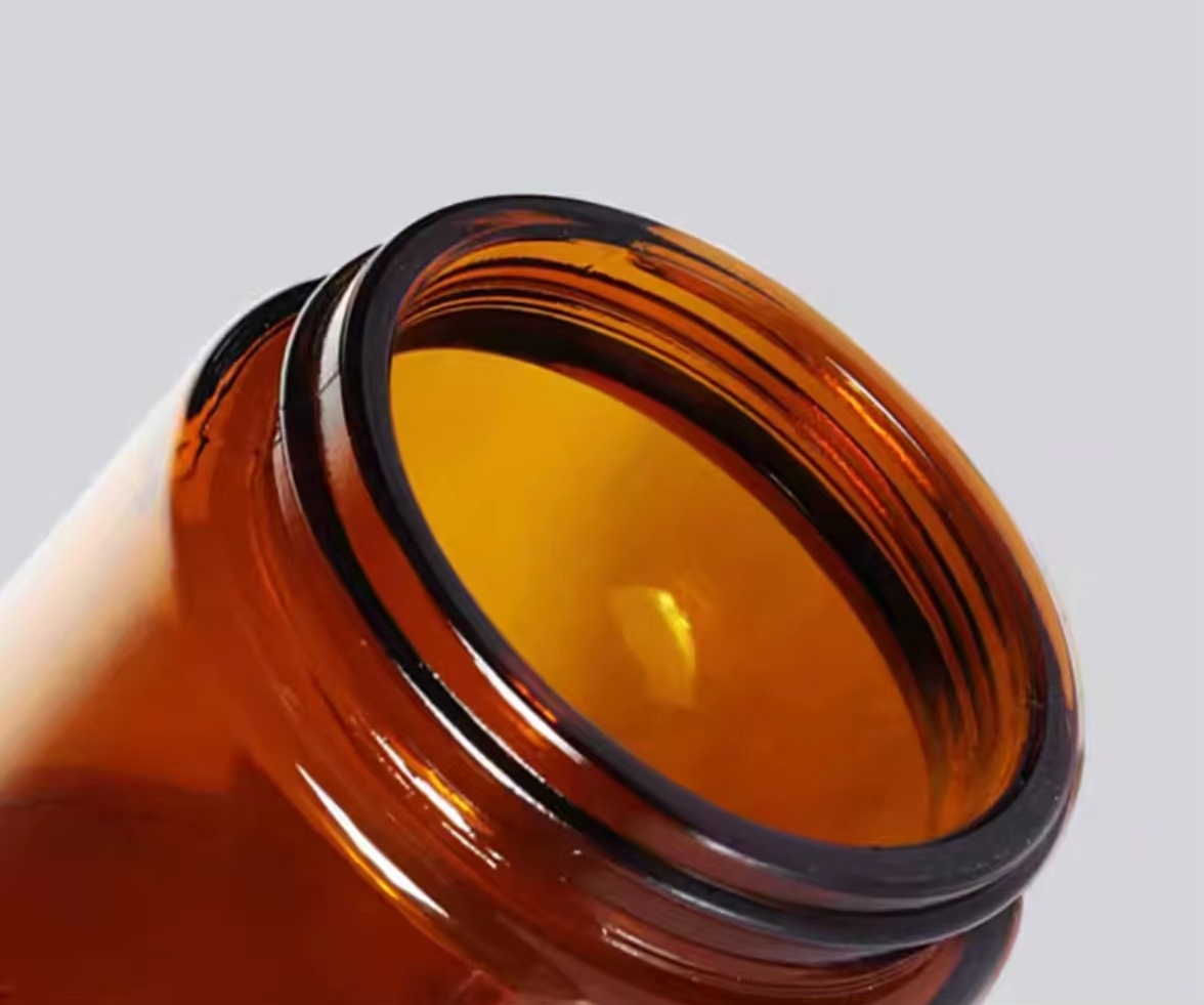 Wholesale Luxury Empty Recyclable 3Oz 8Oz 500Ml 100Ml 250Ml Clear Amber Jar Glass Candle Containers for Candle With Metal Lid