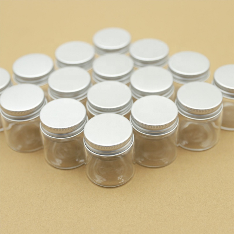Mini Glass Bottles 47*50mm 50ml Glass Bottles Test Tube Silver Screw Cap Storage GLASS Jars Containers Transparent Vial Bottles