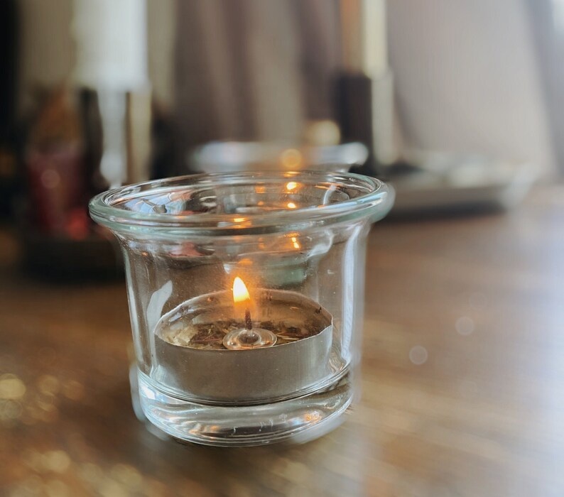 Clear Glass Oyster Tea Light Holders Candle Holders, 2.5 Inches Hanging Votive Tealight Glass for Wedding& Home Decoration