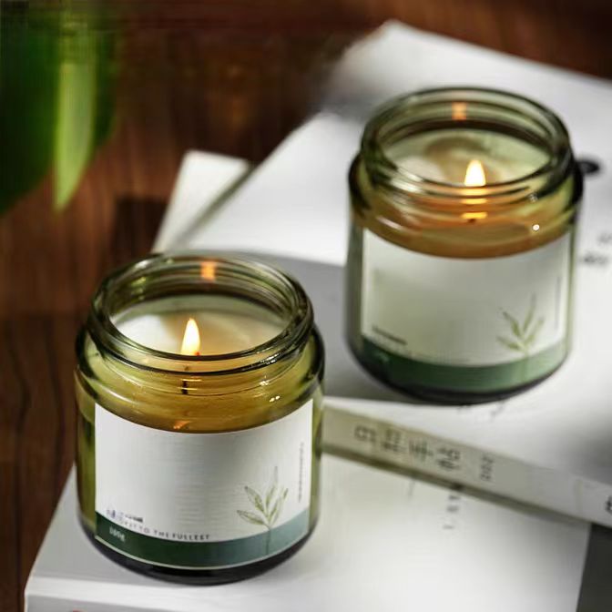 Luxury Wholesale 50ml 100ml 200ml Green Creative Modern Fancy Candle Holders Lanterns and Candle Jars