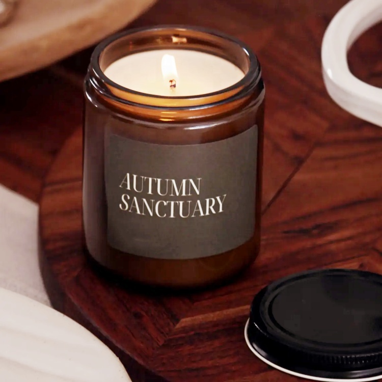 Wholesale Empty Candle Container Luxury Amber Glass Candle Jar With Lid 9oz
