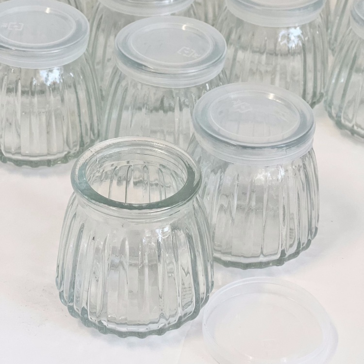 4 oz clear Candle Jars Glass Pudding Glass Bottle With Plastic Lid for Home Decor