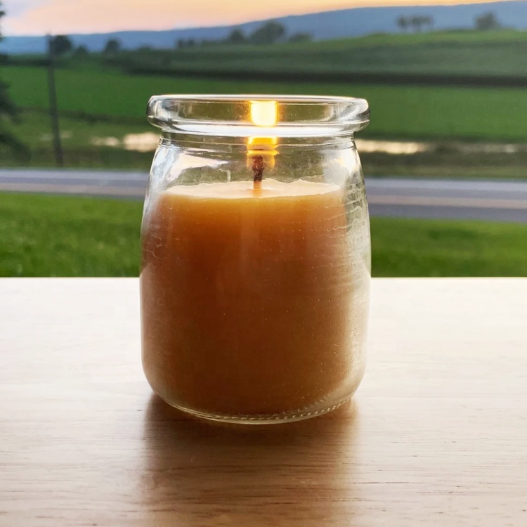 Wide Base Glass Candle Jar 100ml 200ml 300ml With Cork Lid for Homemade Wax Soy