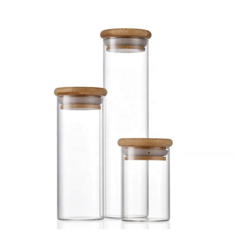 Wooden Stopper Glass Tube Vials Various Sizes Wishing Glass Bottle Glass Jars With Cork Lids for Kitchen Food Storage Containers