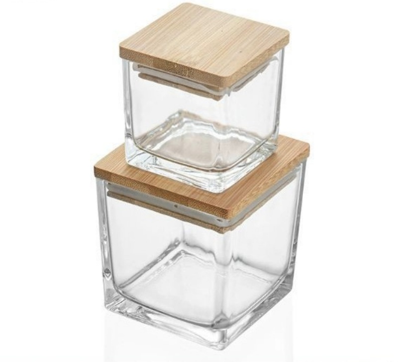Square Transparent Iridescent 4oz/5oz/6oz/10oz Clear Square Candlesticker