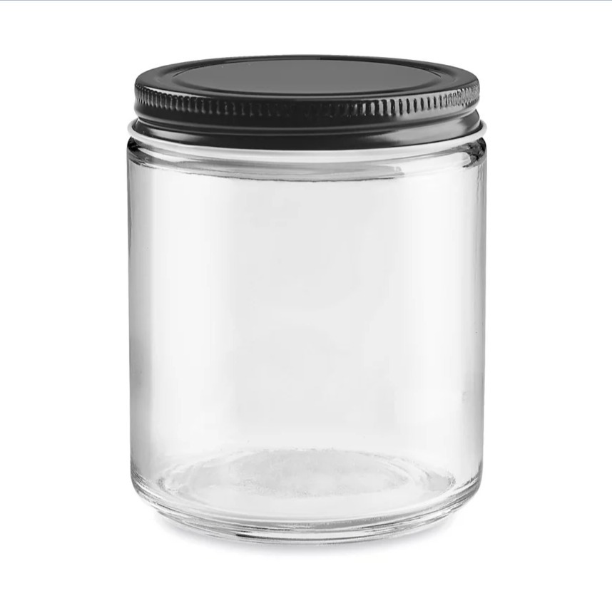 Hot Selling 8oz Wide Mouth Amber Straight Side Round Glass Jar With Sliver Lids for Candle Making lower price