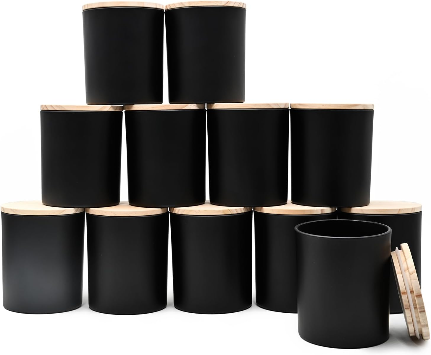 Wholesale Luxury Shiny 7oz Frosted Glass Candle Jar 8oz 10oz 14oz for Luxury Candles With Bamboo Wooden Metal Lid
