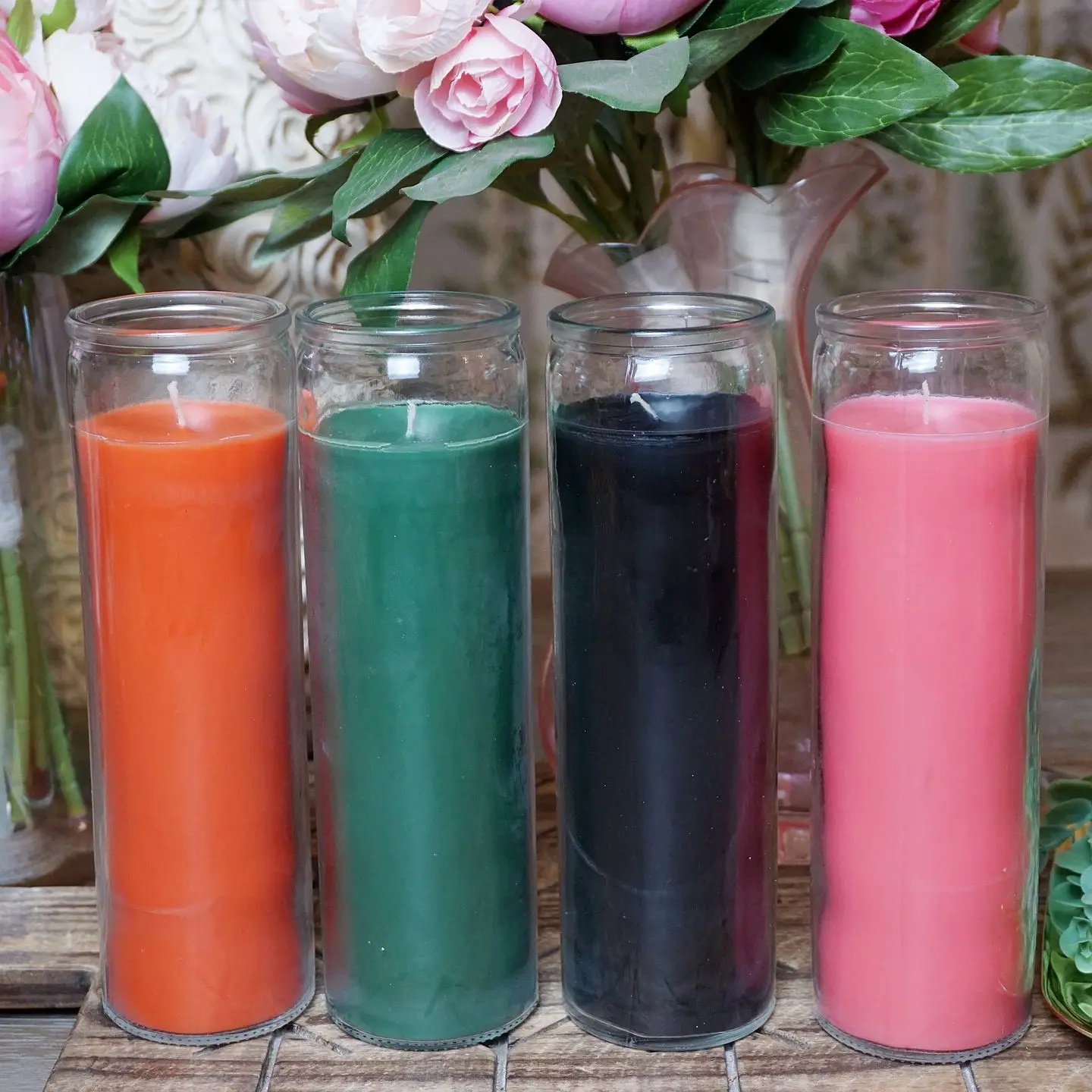 Wholesale Recyclable 8 Inch Empty Glass Jar 7 Days Votive Candles Spiritual Candles Church Prayer Religious Glass Candle Jar