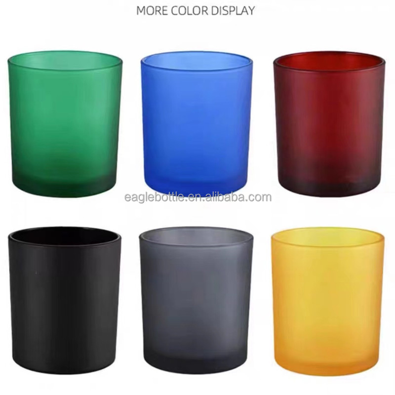 Most Popular Custom Color Black White Empty Candle Vessels Luxury Glass Candle Jars With Wooden Lids for Candle Making