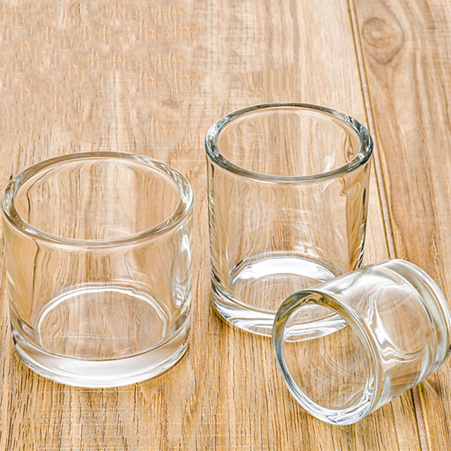 Free Sample Clear Glass Candle Jar Thick Wall Durable 6oz 8oz 12oz Customizable Size Candle Holders & Lanterns