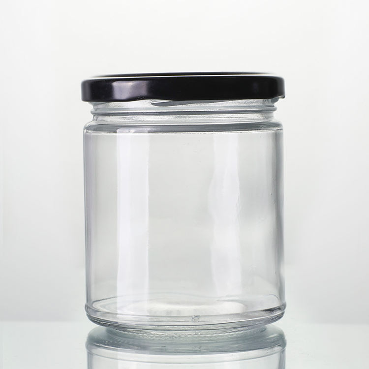 Hot Selling 8oz Wide Mouth Amber Straight Side Round Glass Jar With Sliver Lids for Candle Making