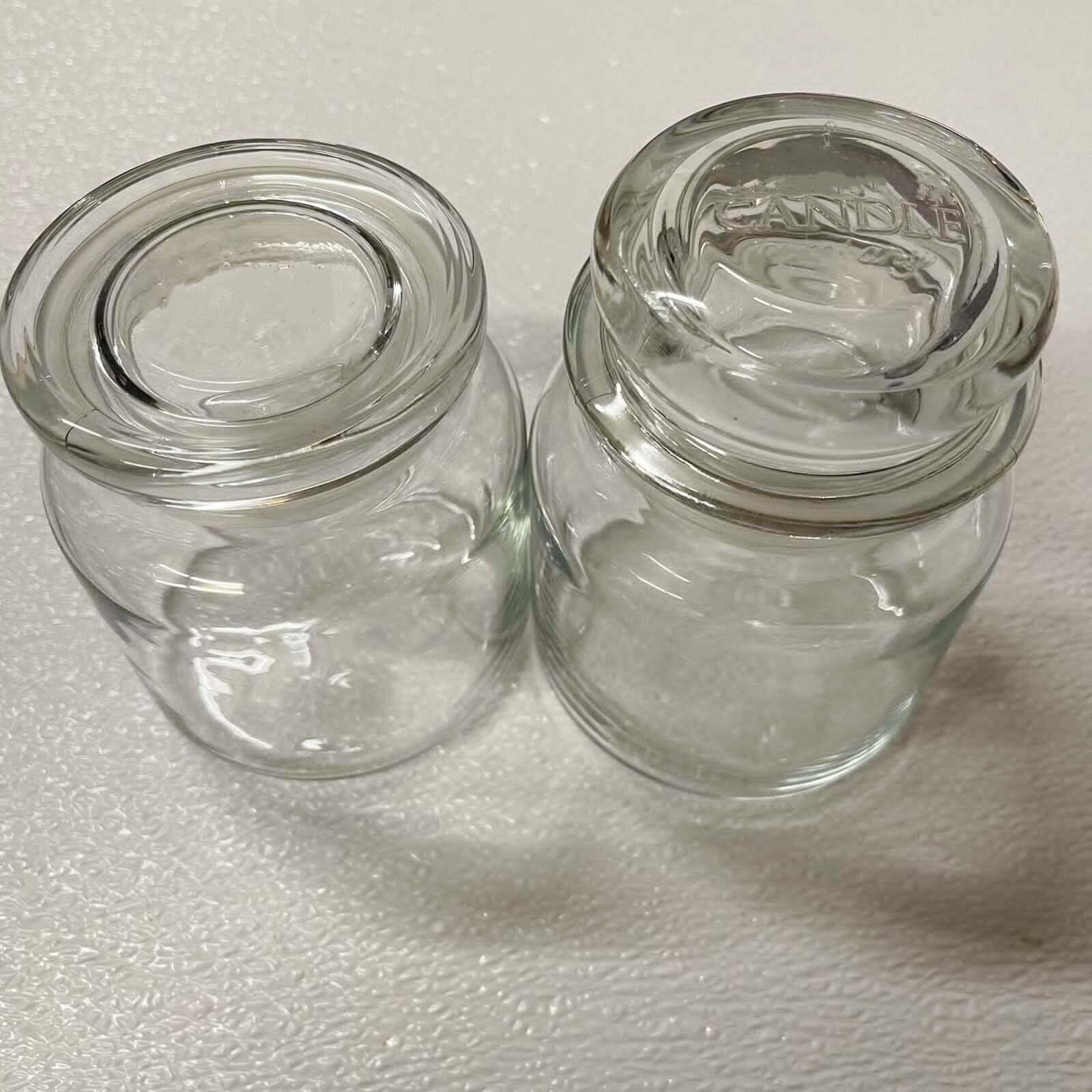 Hot Sale Clear Glass Candle Jar Glass With Lid High Sealed Unique Designed Glass Storage Jar Wax Jar